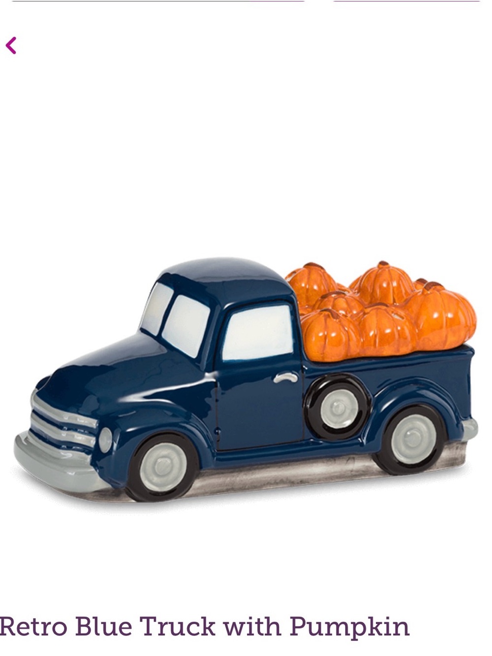 Scentsy warmer- Retro Blue Truck warmer with Orange Pumpkins lid